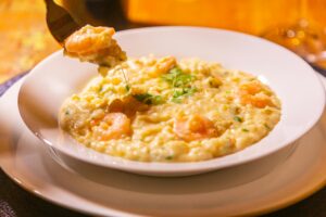 Delicioso Risoto de Camarão com Queijo Gorgonzola